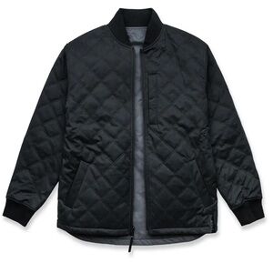 Black BYLT Basics Quilted Hi-Lo Reversible Bomber Jacket